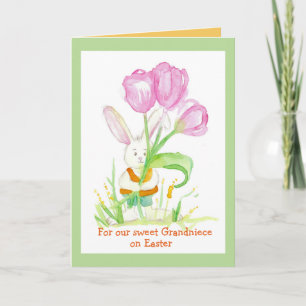 Tarjeta Tulipanes felices del conejo de conejito de la