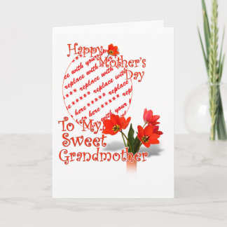 Tarjeta Tulipanes para el Día de la Madre Foto de la abuel