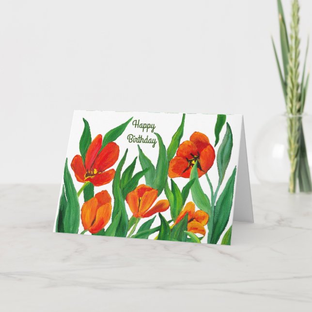 Tarjeta Tulipanes Rojos (Anverso)