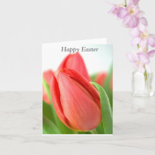 Tarjeta Tulipanes rosados de Pascua feliz
