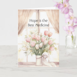 Tarjeta Tulipanes rosados sonrojados Floral La esperanza e