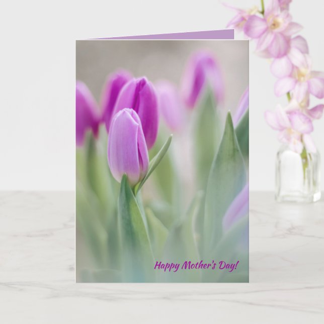 Tarjeta Tulipanes, tú eres la cita mundial del día de la m (Orquídea)