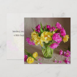 Tarjeta Tulipanes vibrantes de primavera, saludo