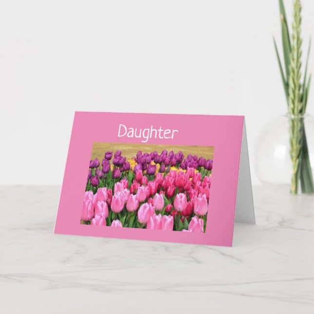 TARJETA TULIPS GALOUR PARA EL CUMPLEAÑOS "21" DE LA HIJA (Anverso)