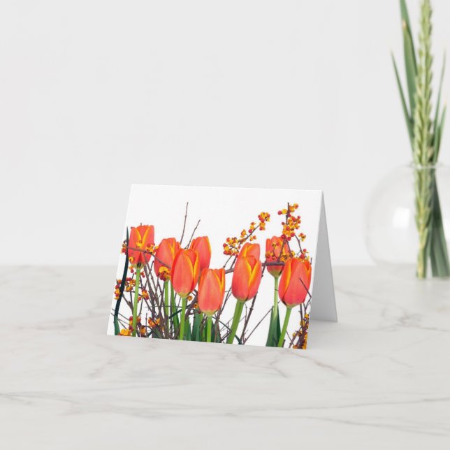 Tarjeta Tulips naranja (Anverso)