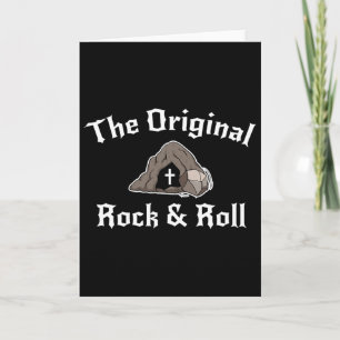 Tarjeta Tumba de Pascua divertida de Rock And Roll cristia