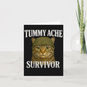 Tarjeta Tummy Ache Survivor Cat Meme Gracioso Gatito Regal