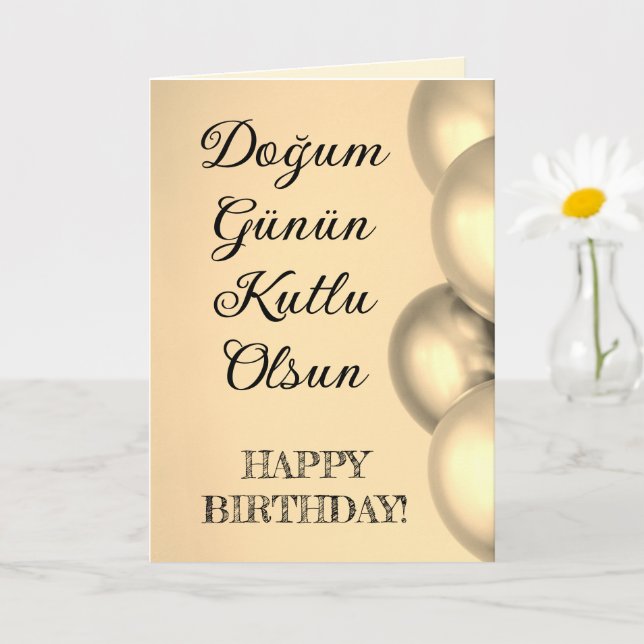 Tarjeta Turco feliz cumpleaños Doğum Günün Kutlu Olsun (Planta pequeña)