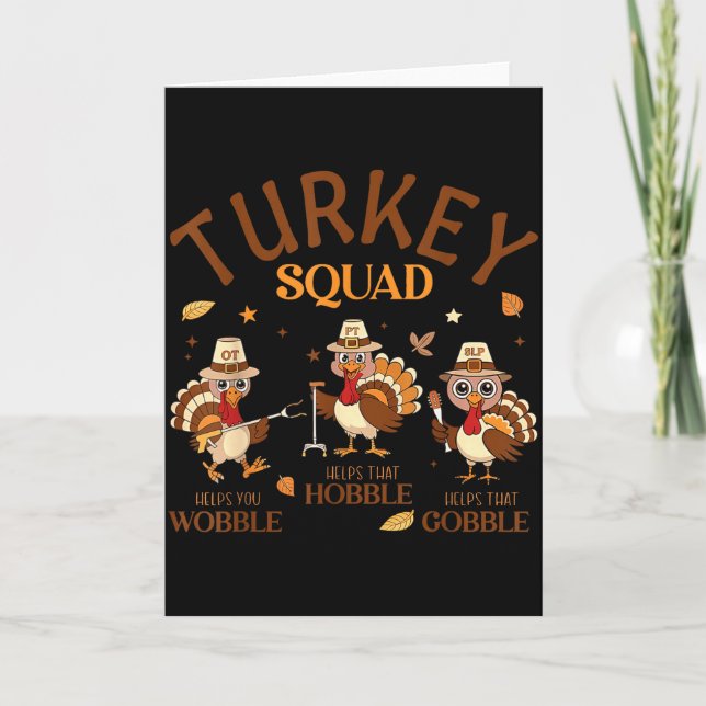 Tarjeta Turkey Squad Ot Pt Slp Occupational Therapy Thanks (Anverso)