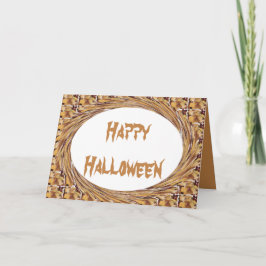 Tarjeta Turno de otoño envuelto en feliz Halloween