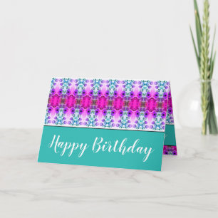 Tarjeta Turquesa con morado y rosa