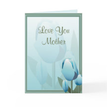 Tarjeta turquesa de tulipán de primavera hermosa D