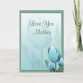 Tarjeta turquesa de tulipán de primavera hermosa D