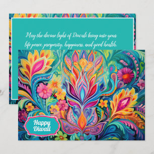 Tarjeta Turquesa Diwali Dreamscape