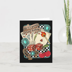 Tarjeta Turquesa Retro Oeste Oeste Salvaje Vaquero Vaquera