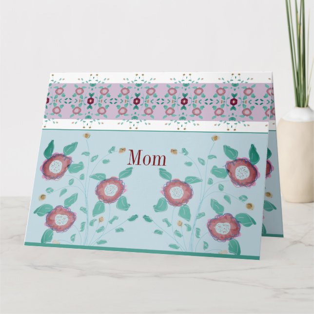 Tarjeta Turquesa Rosa Y Azul Claro (Anverso)