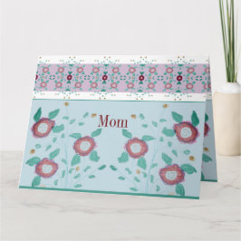 Tarjeta Turquesa Rosa Y Azul Claro