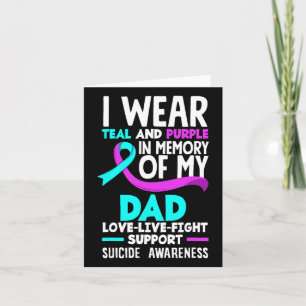 Tarjeta Turquesa y púrpura en memoria de mi papá Prevenció