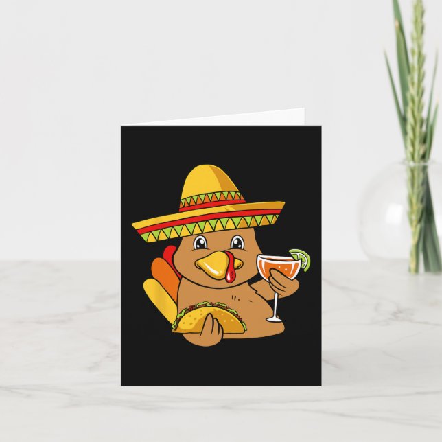 Tarjeta Turquía comiendo el día de Acción de Gracias Taco  (Anverso)