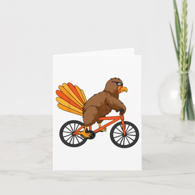 Tarjeta Turquía monta en bicicleta el Día de Acción de Gra (Anverso)