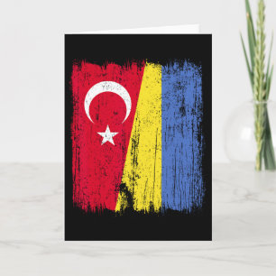 Tarjeta Turquía Ucrania Media Bandera Patrimonio Turco Ucr