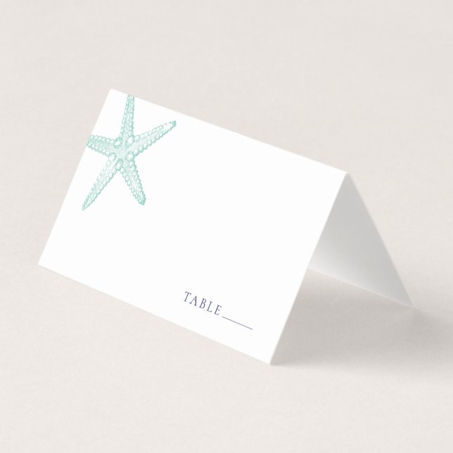 Tarjeta Turquoise Blue Starfish Place (Anverso)