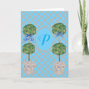 Tarjeta Turquoise Chinoiserie Ginger Jar Jars Topiary