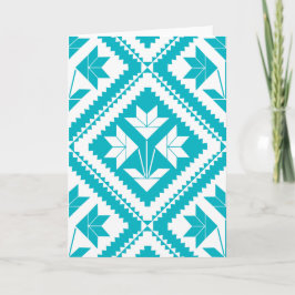 Tarjeta Turquoise Floral Quilt Greeting Card