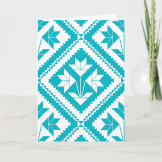 Tarjeta Turquoise Floral Quilt Greeting Card