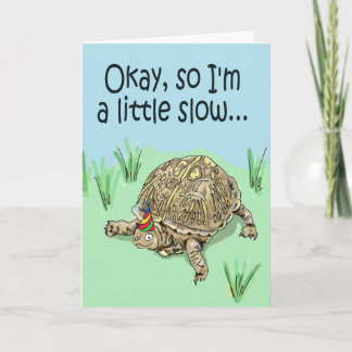 Tarjeta Turtle Belated Late Happy Birday Card