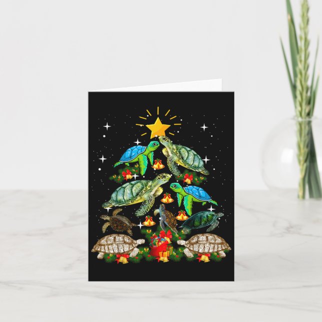 Tarjeta Turtle Christmas Tree Shirt  (Anverso)