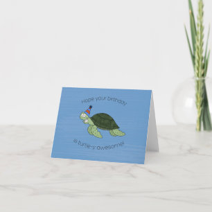 Tarjeta Turtle-y asombroso cumpleaños