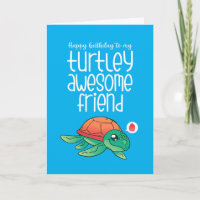 Turtley Awesome Friend Cute Turtle Funny Cumpleaño