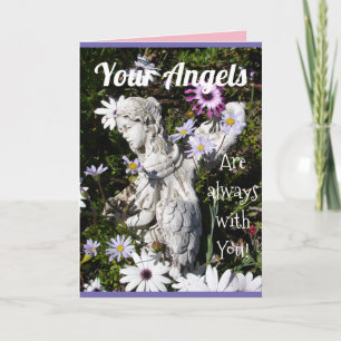 Tarjeta Tus ángeles siempre están con tu flor floral