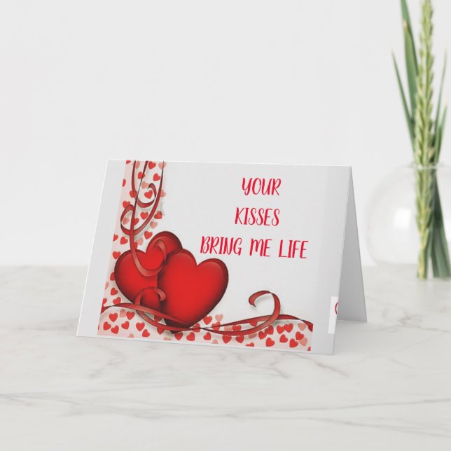 TARJETA ¿TUS KISSES ME TRAEN LA VIDA? ¿SERÁS MI ESPOSA? (Anverso)