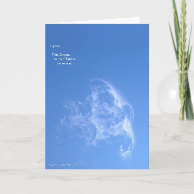 Tarjeta Tus sueños son los carros de tu alma (Anverso)