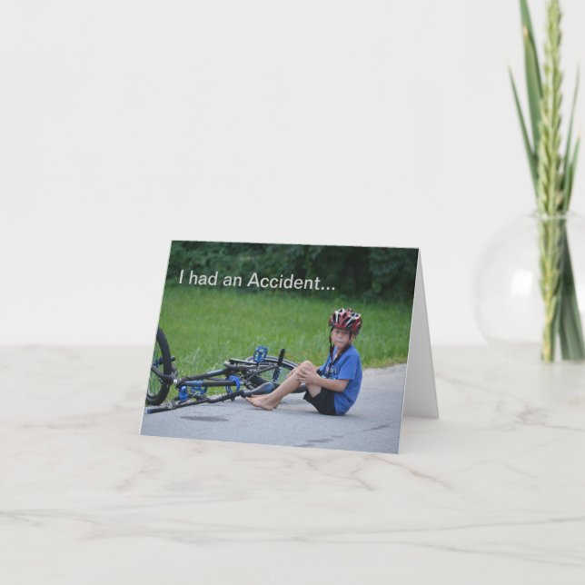 Tarjeta Tuve un accidente. Bicycle Crash Notecards (Anverso)