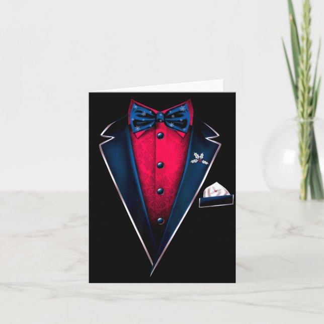 Tarjeta Tuxedo With Bowtie For Christmas And Special Occas (Anverso)