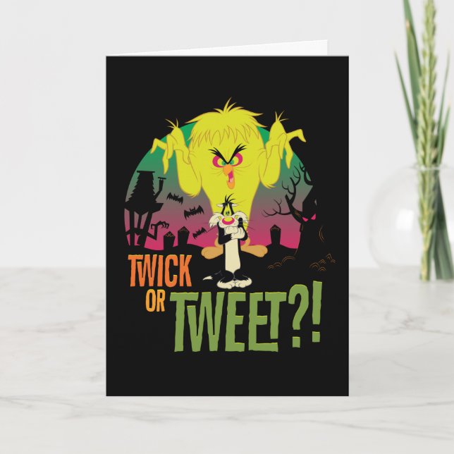 Tarjeta TWEETY™ y SYLVESTER™ "Twick or o Tweet" (Anverso)
