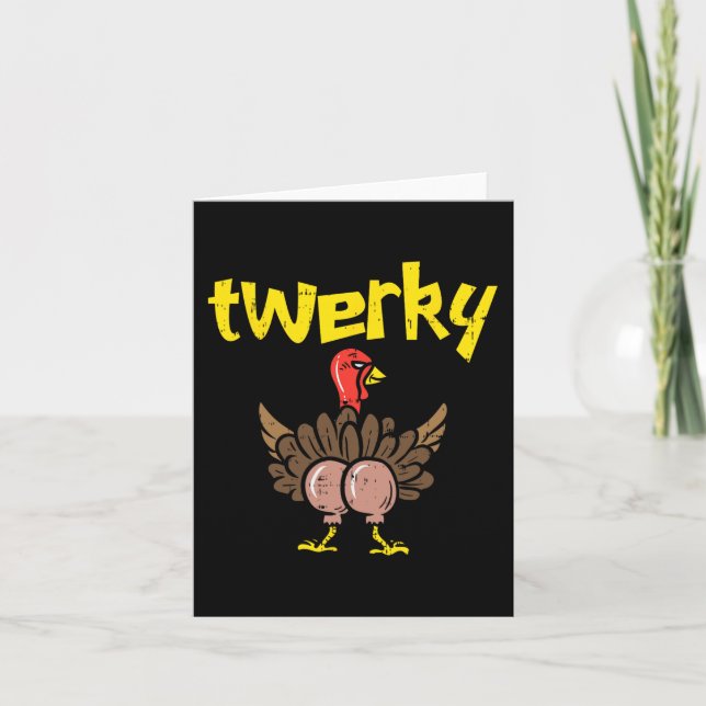 Tarjeta Twerky Turkey Butt Fun Thankding Twerk Dance Pu (Anverso)