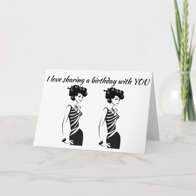 TARJETA **TWIN** AMOR COMPARTIR CUMPLEAÑOS CON USTEDES** Y (Anverso)