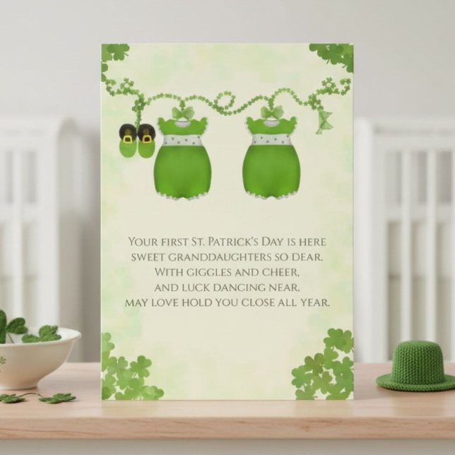 Tarjeta Twin Granddaughters First St Patrick Day  (Subido por el creador)