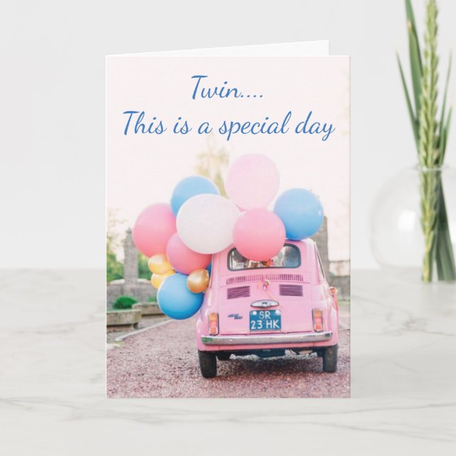 TARJETA ***TWIN*** HORA DE CELEBRAR QUE ES TU CUMPLEAÑOS (Anverso)