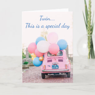 TARJETA ***TWIN*** HORA DE CELEBRAR QUE ES TU CUMPLEAÑOS