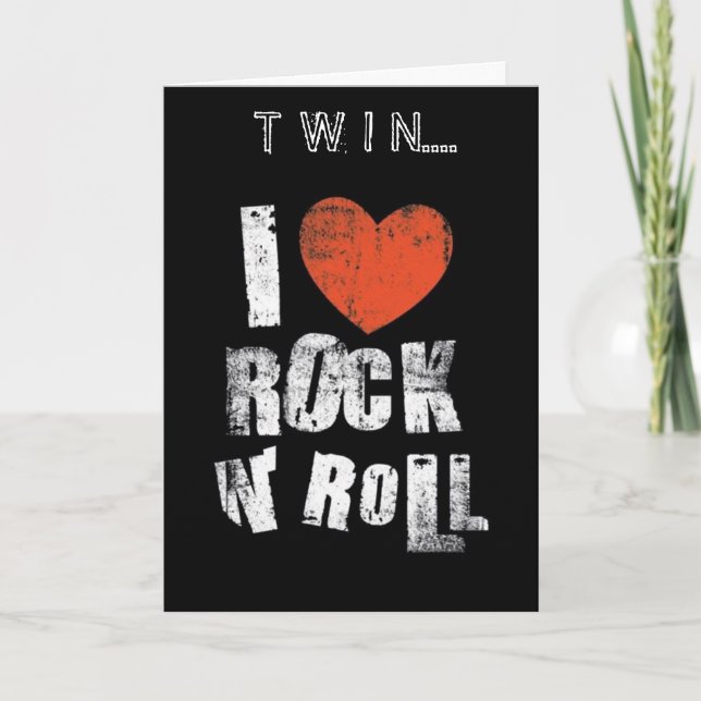 TARJETA "TWIN" ME ENCANTA ROCK Y ROLL Y EL DÍA DEL PADRE " (Anverso)