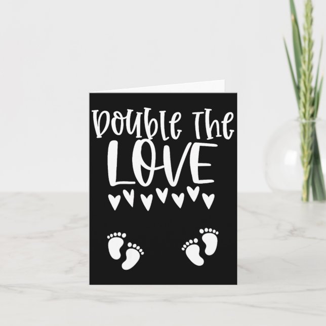 Tarjeta Twin Pregnancy Valentines Day Pregnant Mom Baby An (Anverso)