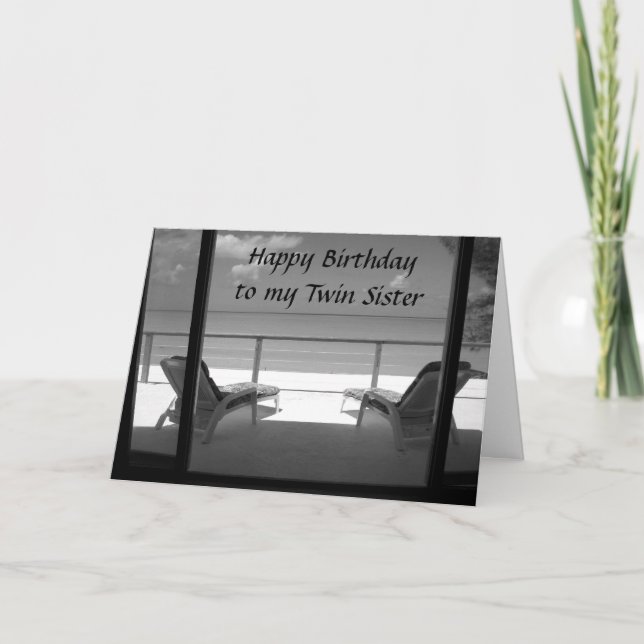 TARJETA ***TWIN SISTER** RELAX AND ENJOY OUR BIRTHDAY (Anverso)