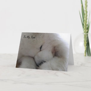 TARJETA TWIN, TE DESEO FELIZ CUMPLEAÑOS CON TODO MI CORAZÓ