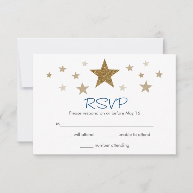 Tarjeta Twinkle Twinkle Little Star RSVP (Anverso)