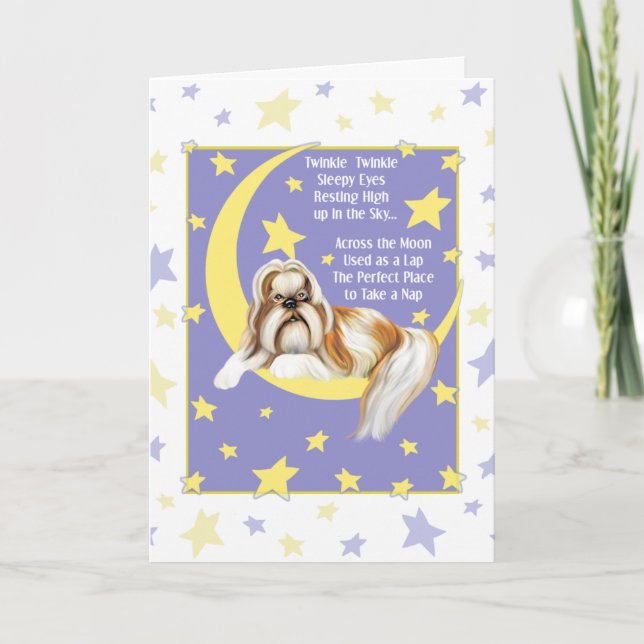 Tarjeta Twinkle Twinkle Shih Tzu (Anverso)